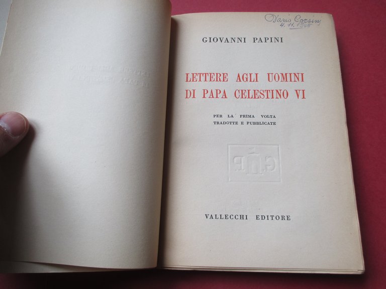 Lettere agli uomini di Papa Celestino VI. Per la prima …