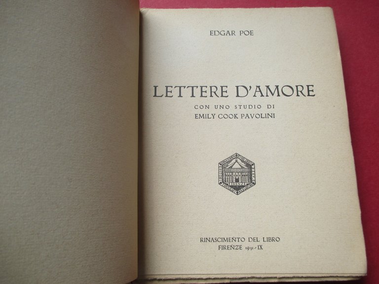 Lettere d'amore. Con uno studio di Emily Cook Pavolini.
