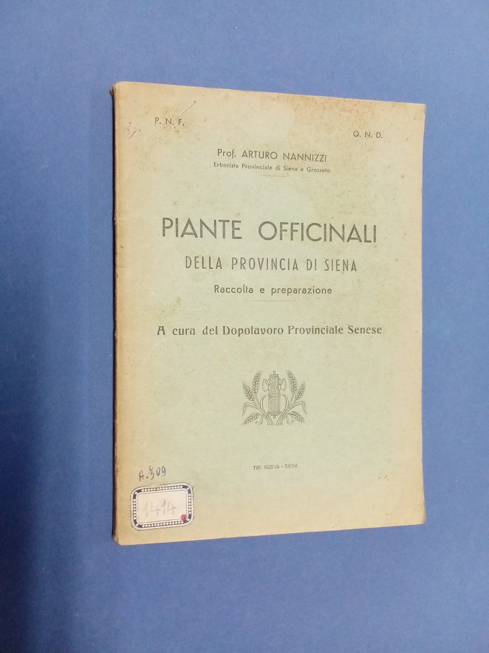 Piante officinali della provincia di Siena. Raccolta e preparazione. A … | Immagine principale
