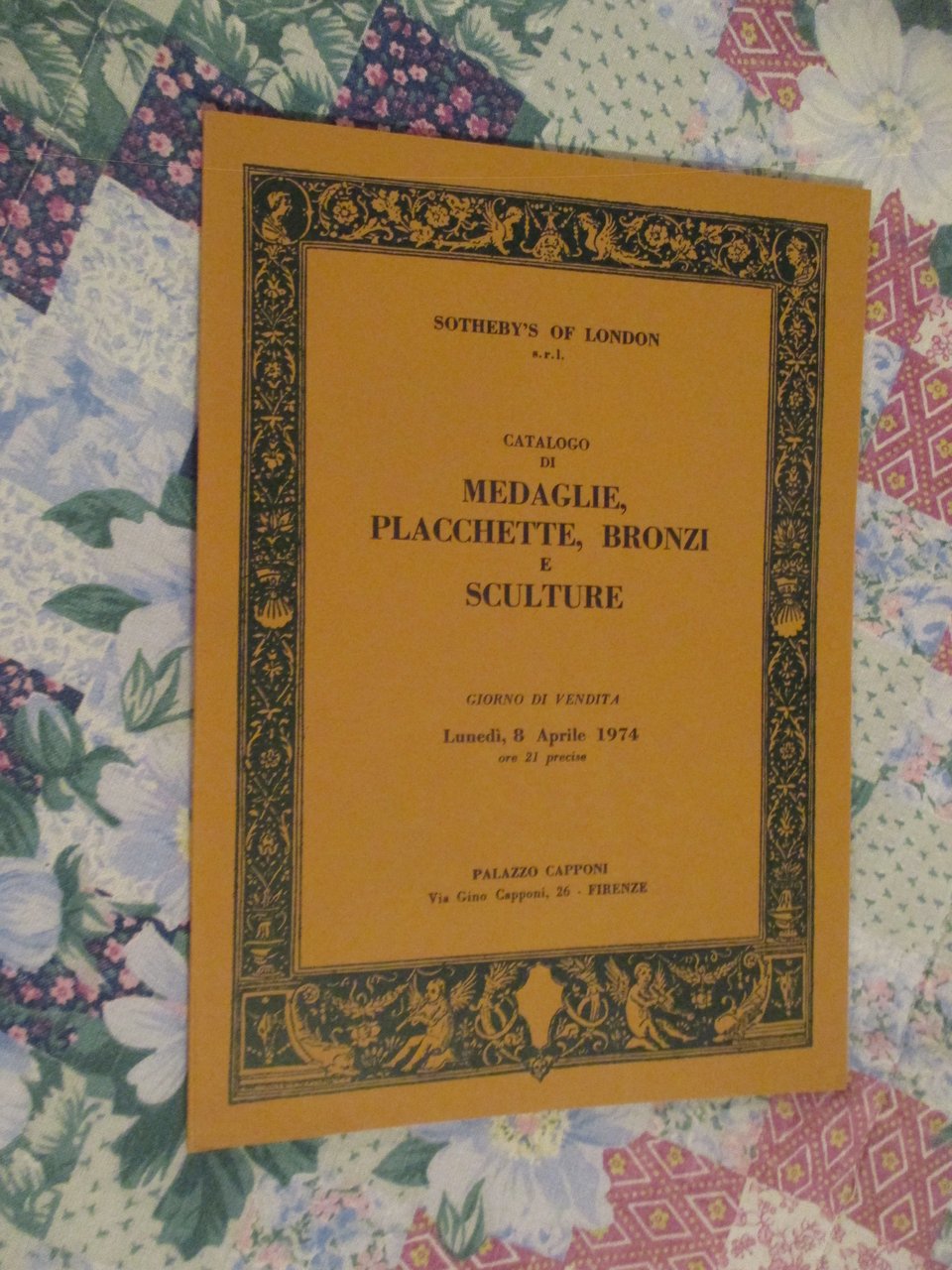 Sotheby’s of London. Catalogo di una collezione di medaglie, placchette, …