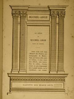 GAZETTE DES BEAUX-ARTS. LE GENIE DE MICHEL-ANGE DANS LE DESSIN. …