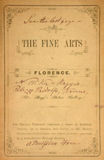 THE FINE ARTS IN FLORENCE 4Dr. Beggi's Picture Gallery).