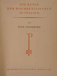 DIE KUNST DER HOCHRENAISSANCE IN ITALIEN. Berlin, 1926.