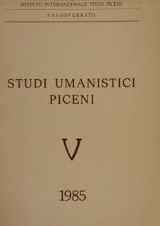 Istituto Internazionale Studi Piceni, Sassoferrato. STUDI UMANISTICI PICENI V.