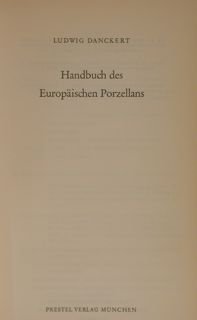 HANDBUCH DES EUROPÄISCHEN PORZELLANS.