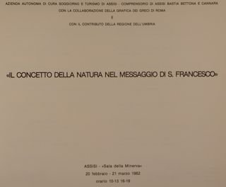 VIII Centenario della nascita di S. Francesco.'IL CONCETTO DELLA NATURA …