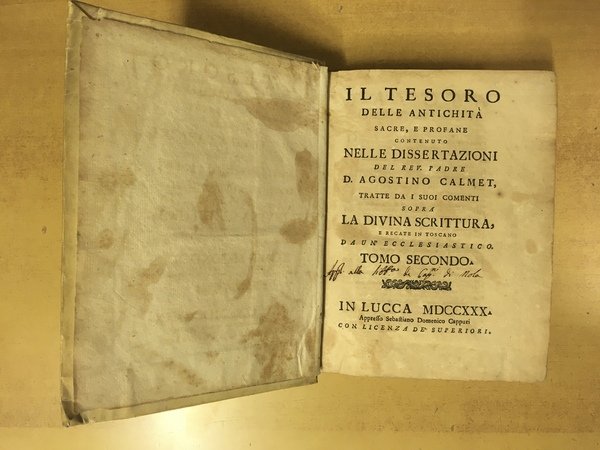 Il Tesoro delle Antichità sagre, e profane contenuto nelle Dissertazioni …