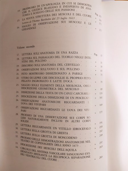 NICCOLO' STENONE. OPERE SCIENTIFICHE. Traduzione integrale dai testi originali.