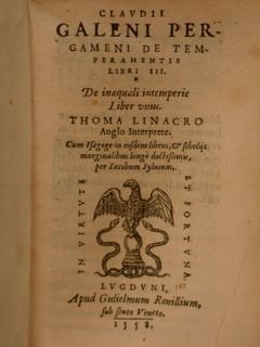 Galeni Pergameni De Temperamentis libri III. De inaequali intemperie Liber …