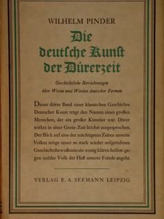 DIE DEUTCHE KUNST DER DUERERZEIT. Geschichtliche Betrachtungen ueber Wesen und …