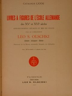Catalogue LXXXI. LIVRES A FIGURES DE L'ECOLE ALLEMANDE des XV …