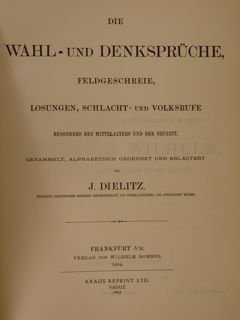 Die WAHL - UND DENKSPRUECHE, Feldgeschreie, Losungen, Schlacht - und …