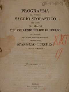 PROGRAMMA del pubblico SAGGIO SCOLASTICO che danno gli Allievi del …