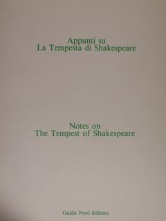 Appunti su LA TEMPESTA DI SHAKESPEARE. Notes on THE TEMPEST …
