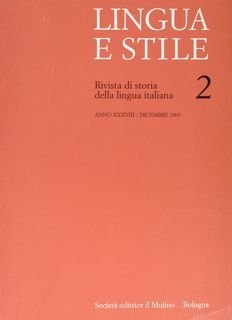 LINGUA E STILE. Rivista di storia della lingua italiana. Anno …