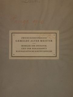 Hans W. Lange Auktion. Zweihundertzwanzig GEMAELDE ALTER MEISTER. Moebel der …
