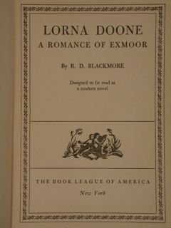 LORNA DOONE. A romance of exmoor.