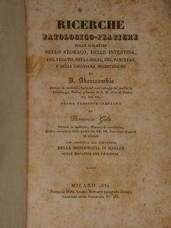 RICERCHE patologico-pratiche sulle malattie dello stomaco, delle intestina, del fegato, …