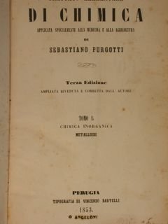 TRATTATO ELEMENTARE DI CHIMICA applicata specialmente alla medicina e alla agricoltura.