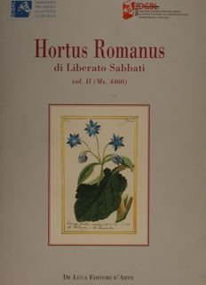 HORTUS ROMANUS di Liberato Sabbati vol. II (Ms. 4460).