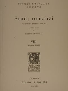 Società Filologica Romana. STUDJ ROMANZI. VIII - Nuova serie.