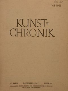 KUNSTCHRONIK. Dezember 1967 - heft 12.