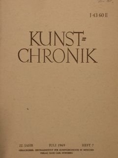 KUNSTCHRONIK. Juli 1969 -Heft 7.