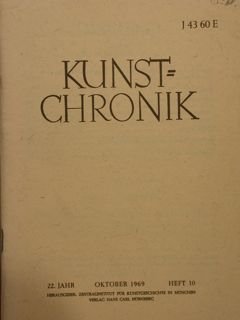 KUNSTCHRONIK. Oktober 1969 - Heft 10.