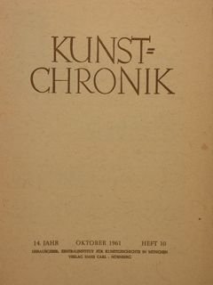 KUNSTCHRONIK. Oktober 1961 - Heft 10.