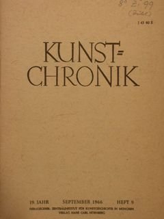 KUNSTCHRONIK. September 1966 - Heft 9.