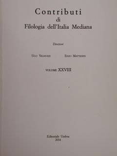 Contributi di filologia dell'Italia Mediana. Vol. XXVIII / 2014.