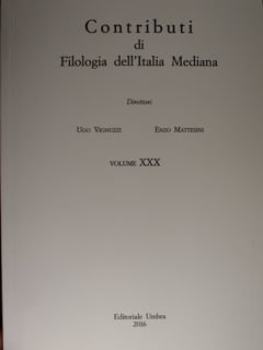 Contributi di filologia dell'Italia Mediana. Volume XXX - 2016.