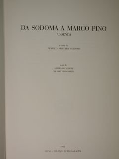 Da Sodoma a Marco Pino. Addenda. Siena, Palazzo Chigi Saracini, …