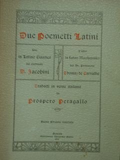 Cintra. Carme latino. Tradotto in versi italiani.