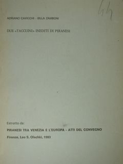 Estratto da: Piranesi tra Venezia e l'Europa - Atti del …