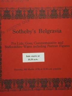 Sotheby's Belgravia. Pot Lids, Goss, Commemorative and Staffordshire Wares including …