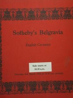 Sotheby's Belgravia. English Ceramics. London, Thursday 2nd March, 1978.