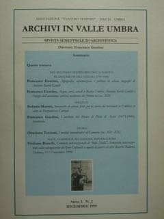 Archivi in Valle Umbra.Rivista semestrale di archivistica. Anno 1. N.2. … | Immagine principale