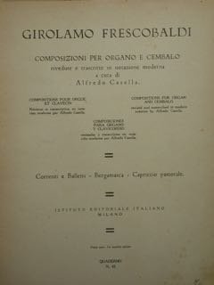 Girolamo Frescobaldi. Composizioni per Organo e Cembalo. | Immagine principale