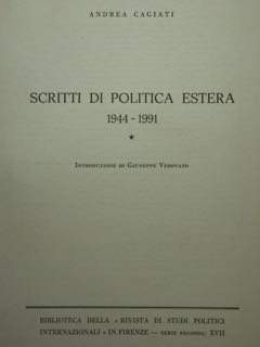 Scritti di politica estera 1944-1991 I°. | Immagine principale