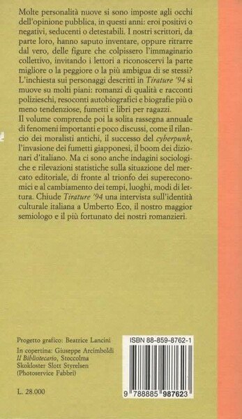 Tirature '94. a cura di Vittorio Spinazzola.