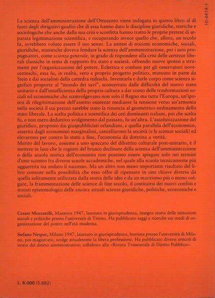 Giuristi e scienze sociali nell'Italia liberale. Il dibattito sulla scienza …