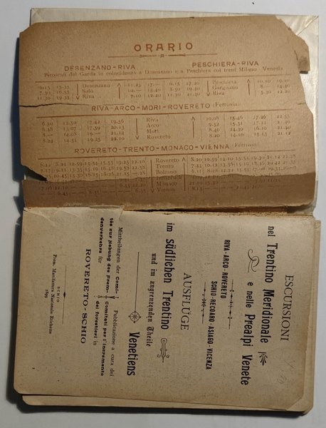 Escursioni nel Trentino Meridionale e nelle Prealpi Venete. Riva-Arco-Rovereto. Schio-Recoaro-Asiago-Vicenza.