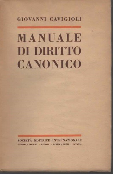 Manuale di diritto canonico.