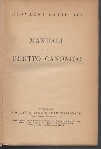 Manuale di diritto canonico.