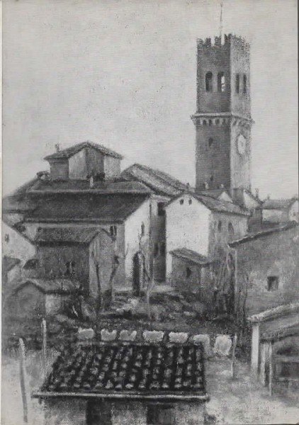 All'ombra della torre. Copertina e illustrazioni dell'autore.