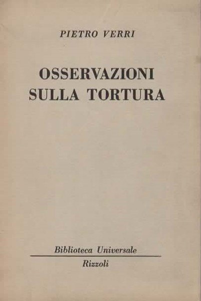 Osservazioni sulla tortura.