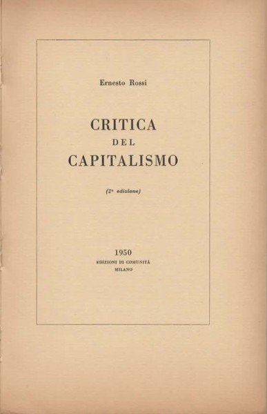 Critica del capitalismo. (2° edizione)