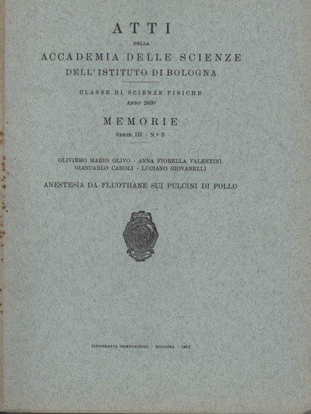 Anestesia da Fluothane sui pulcini di pollo.