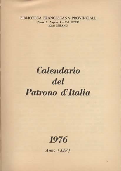 Calendario del Patrono d'Italia. 1976. anno (XIV).